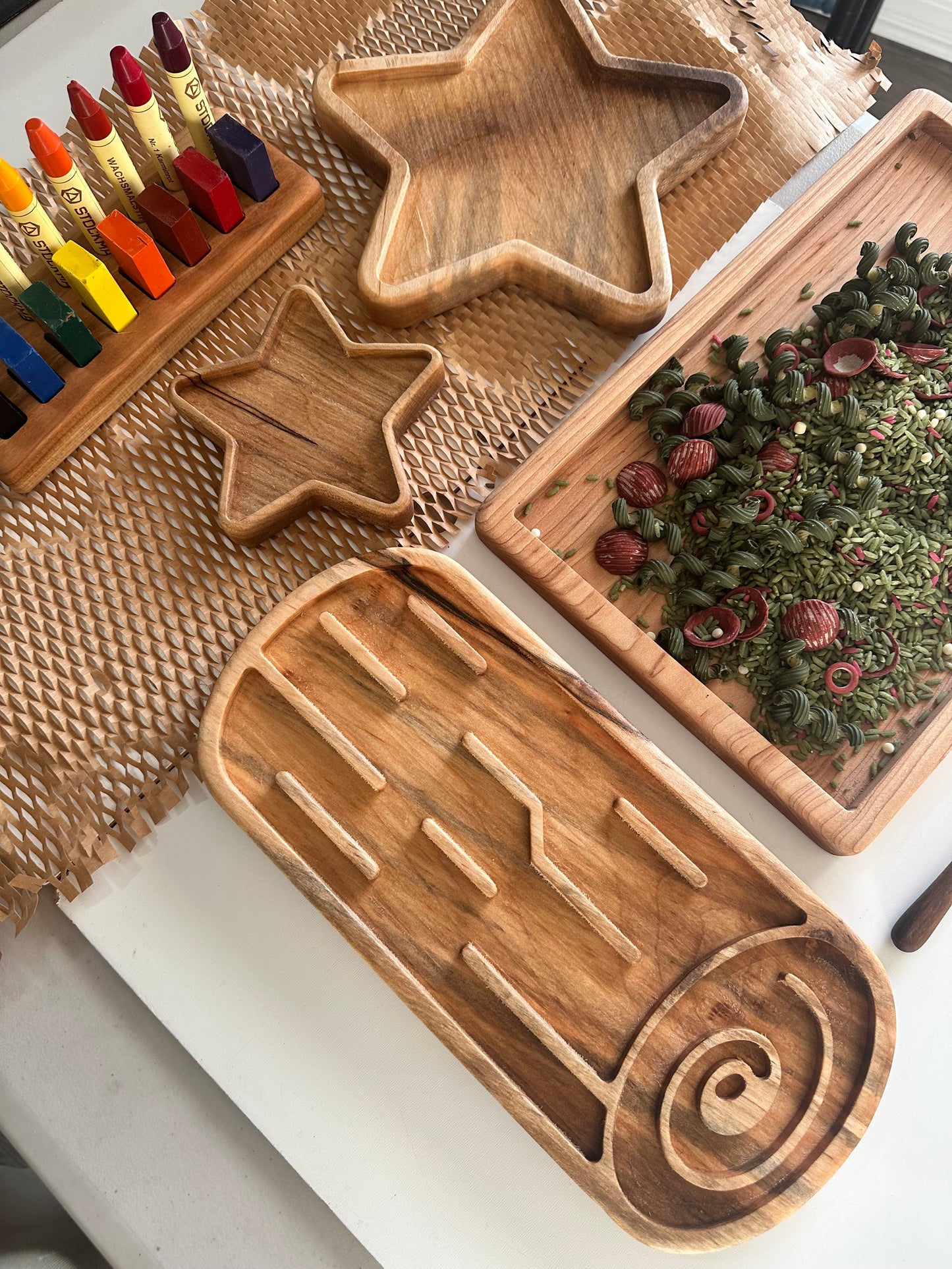 Woodland Log sensory tray