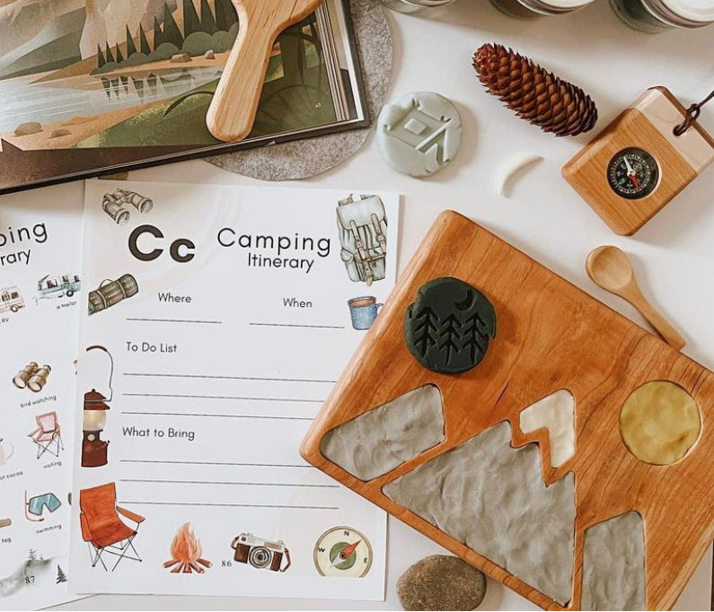 MUSHROOM cherry Wood sensory tray