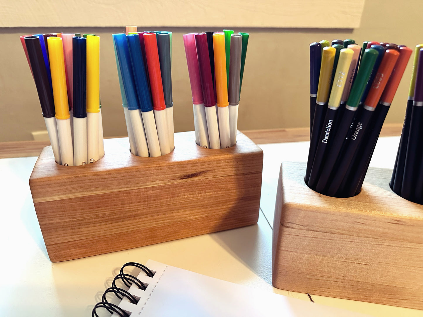 Minimalist Waldorf art supplies holder