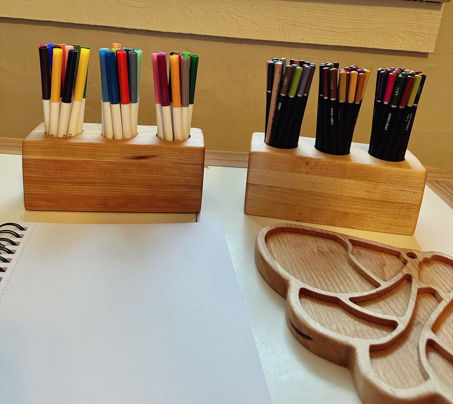 Minimalist Waldorf art supplies holder