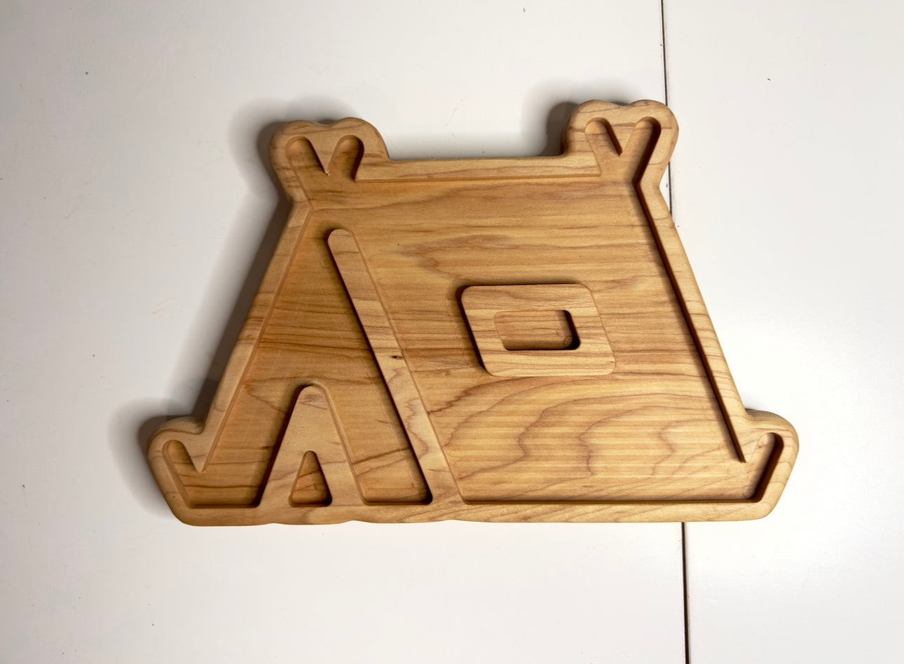 Camping tent maple Wood sensory tray