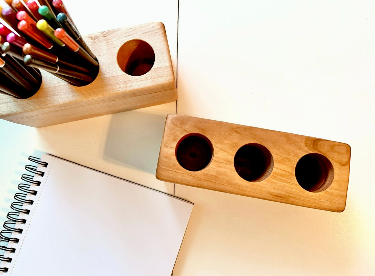 Minimalist Waldorf art supplies holder