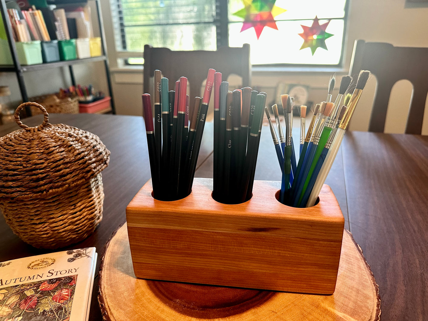 Minimalist Waldorf art supplies holder