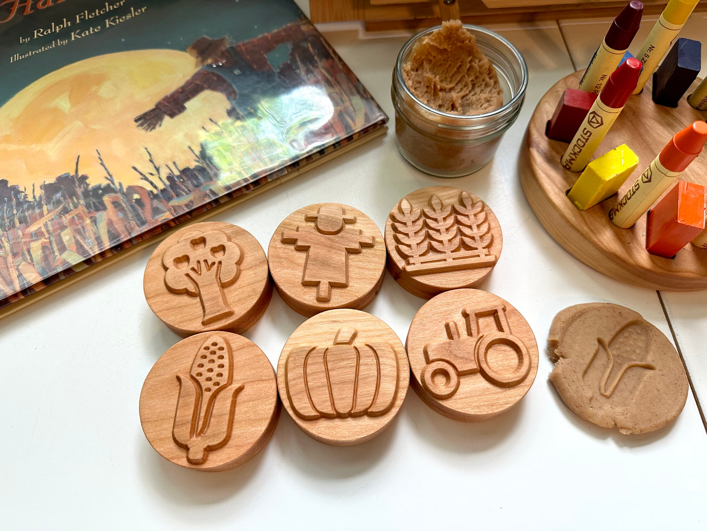 Harvest play dough stamps