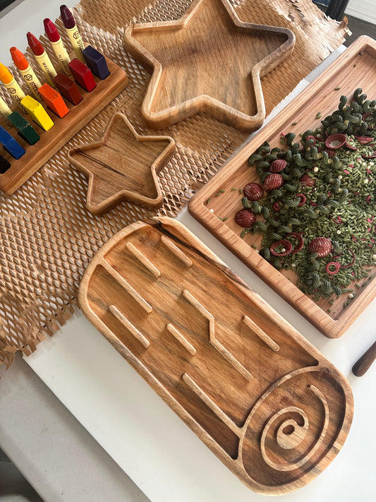 Woodland Log sensory tray