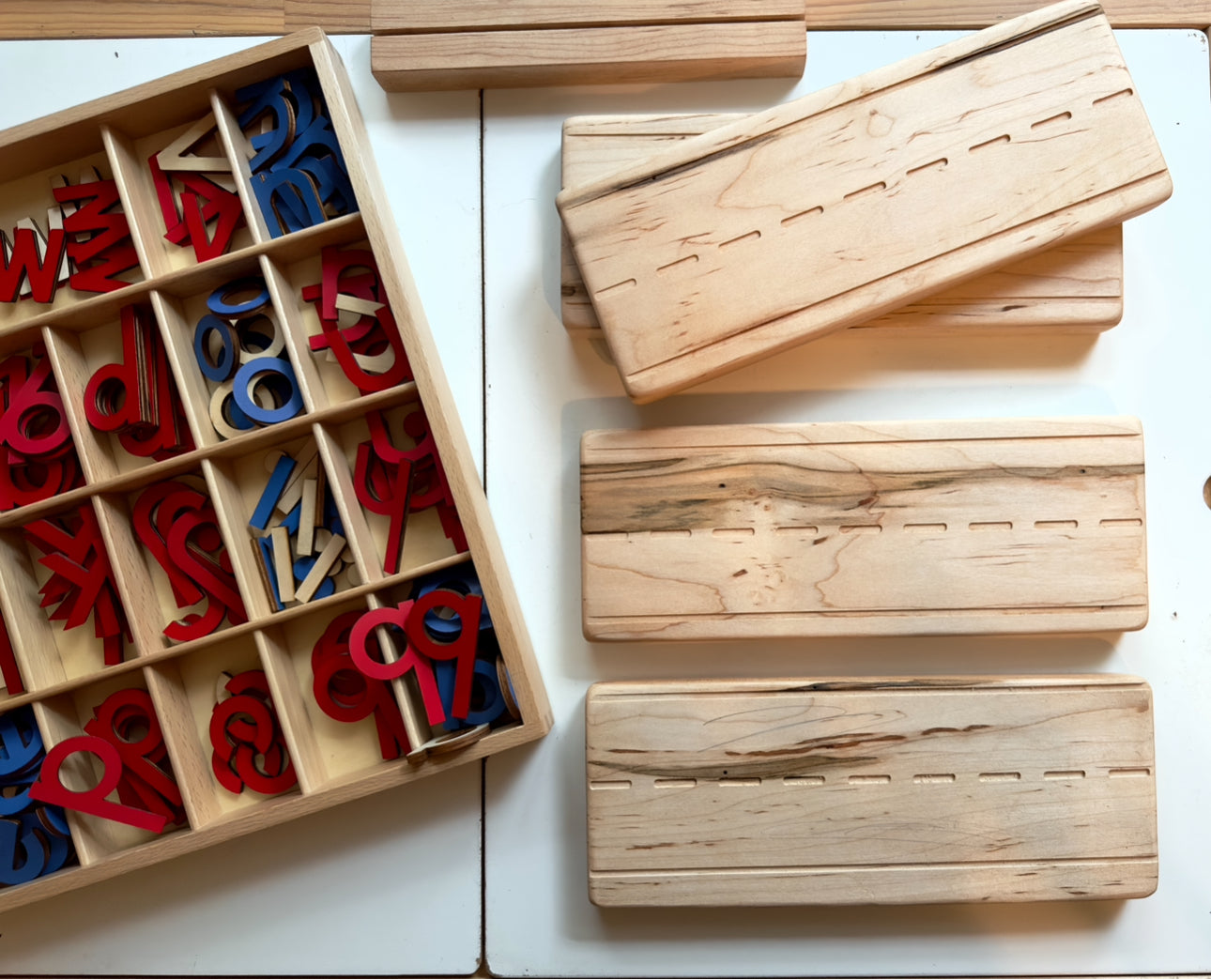 Spelling & Sentence building maple wood tiles