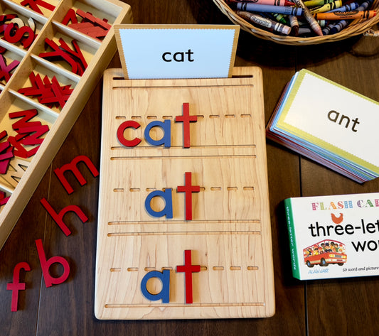 Spelling activity card tray