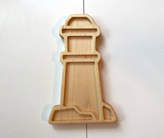 Lighthouse maple wood sensory tray