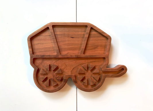 Wagon cherry wood sensory tray