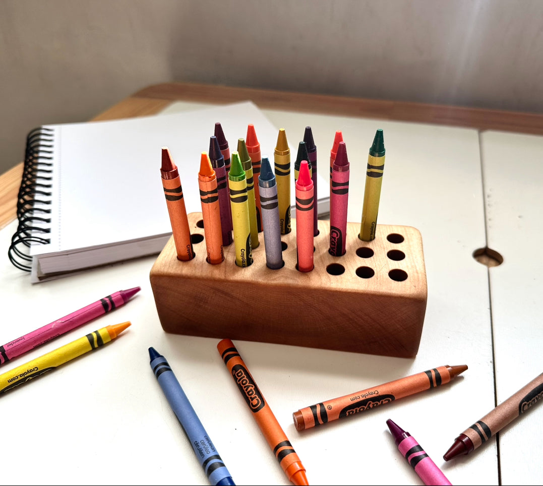 Rustic minimalist crayon holder