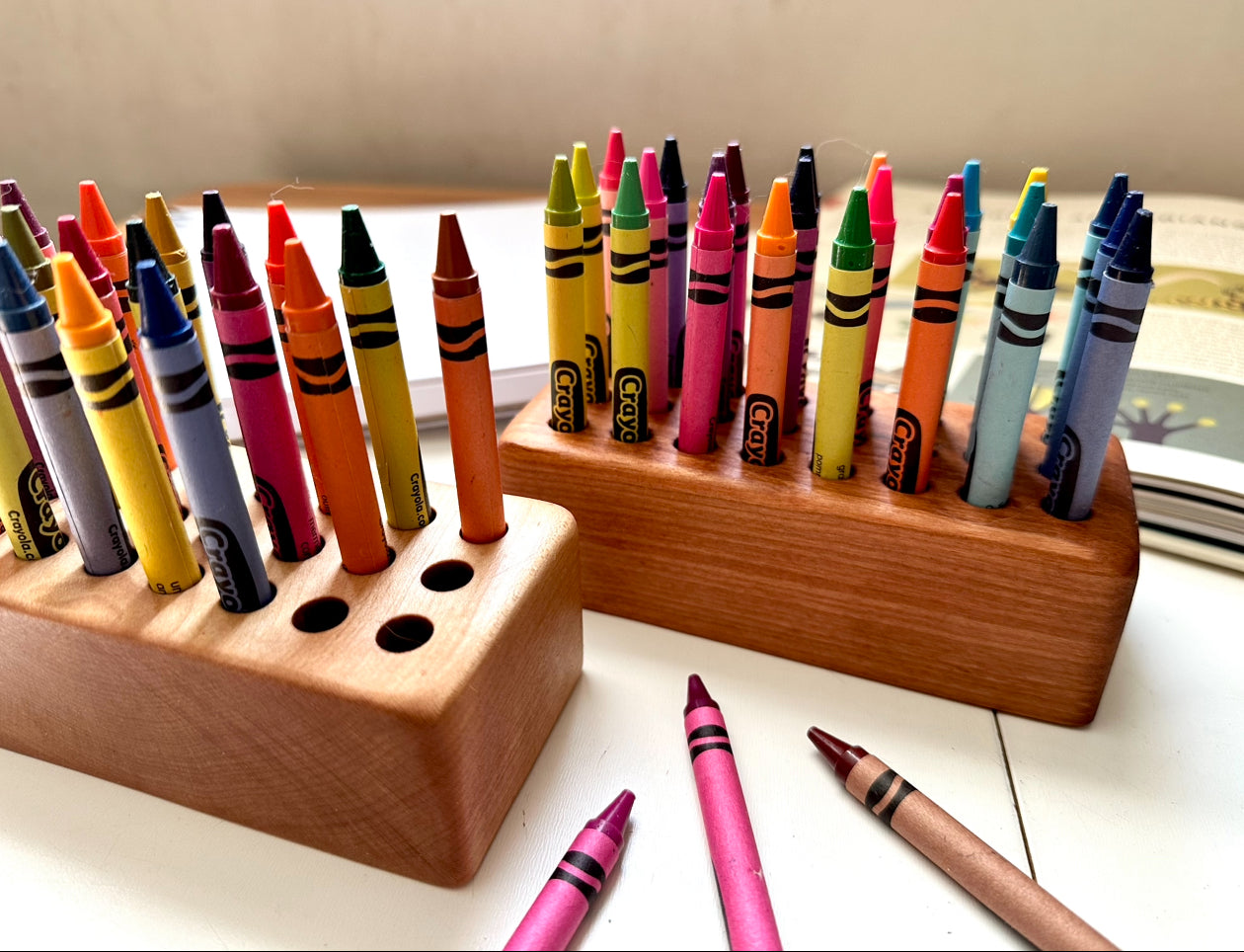 Rustic minimalist crayon holder