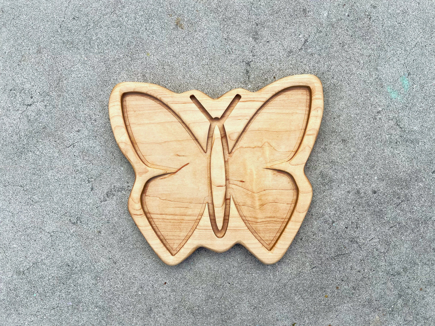 Butterfly maple wood sensory tray