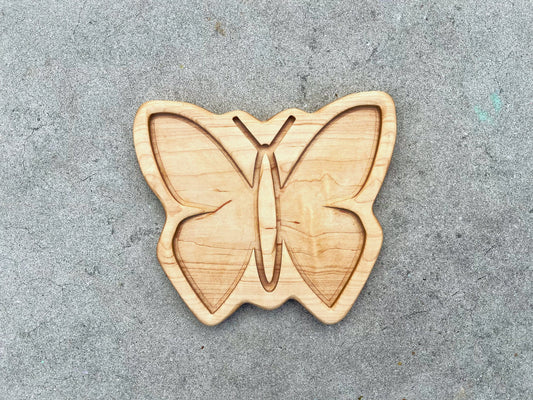 Butterfly maple wood sensory tray