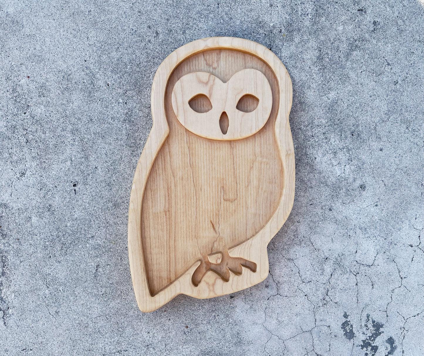 OWL maple wood tinker tray