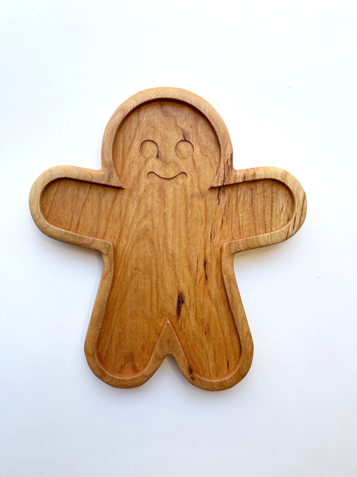 Gingerbread man cherry wood sensory tray