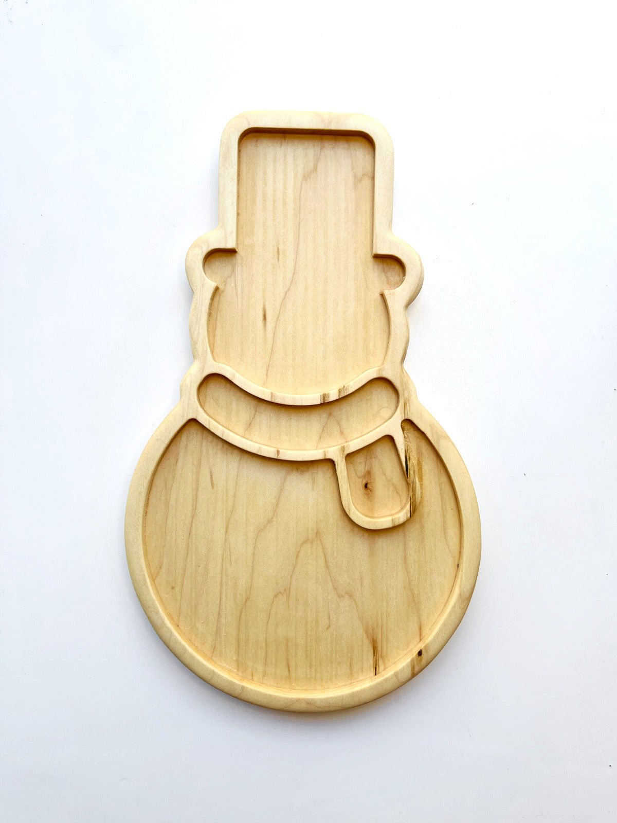 Snowman maple wood sensory tray