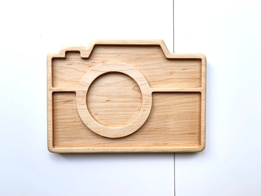 Camera maple wood sensory tray