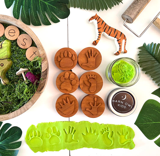 RAINFOREST animal tracks play dough Stamp Set