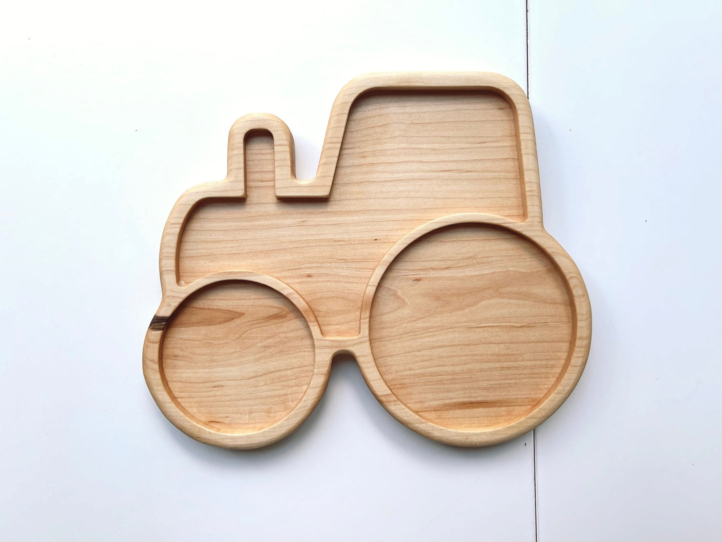 Tractor maple wood sensory tray