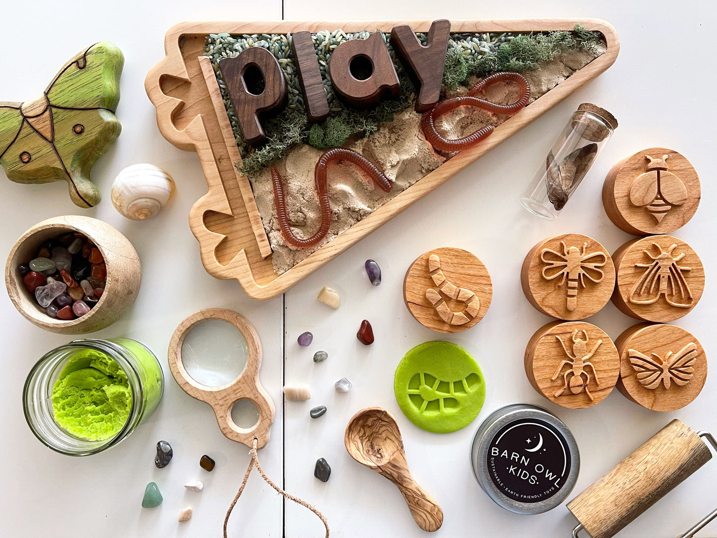 Pennant maple wood sensory message tray