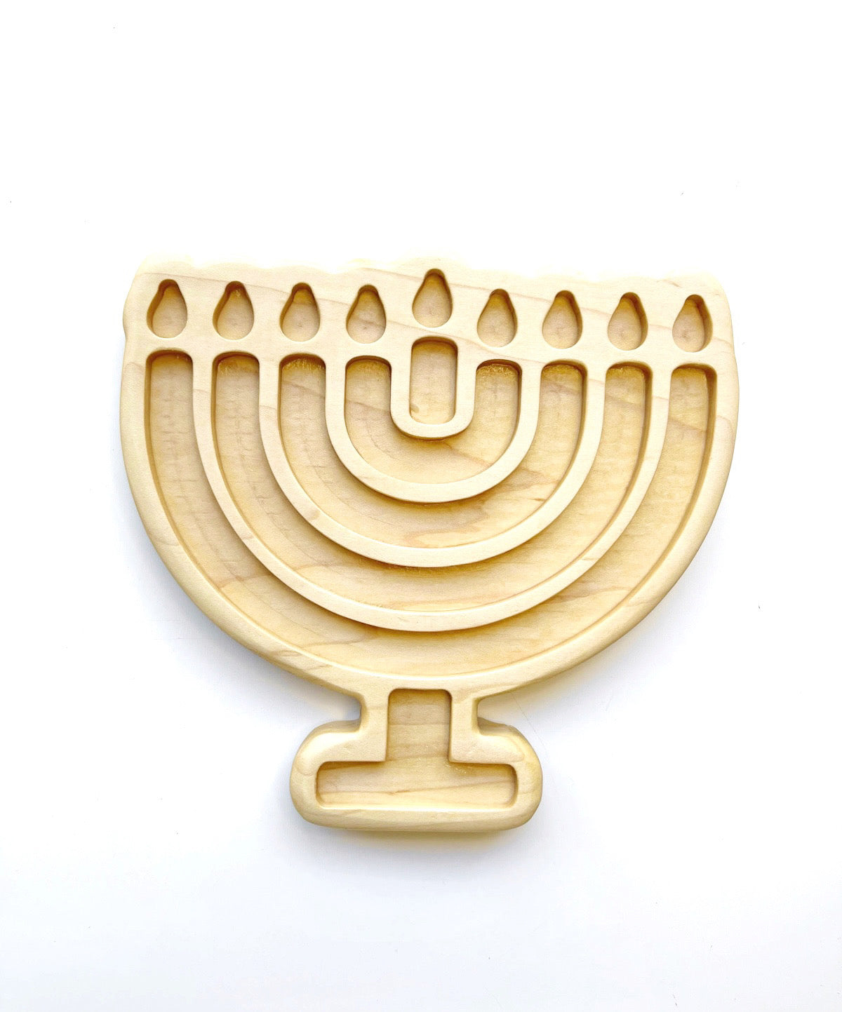 Hanukkah Menorah maple wood sensory tray