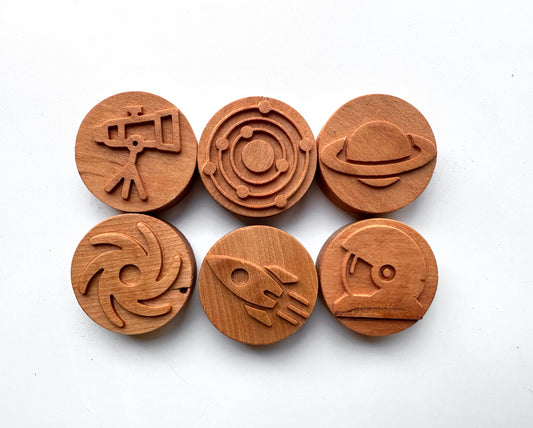 Space play dough stamps