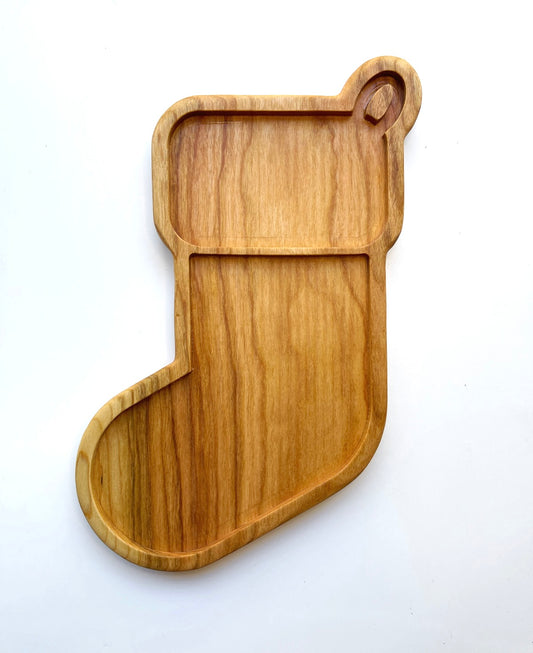 Stocking cherry wood sensory tray