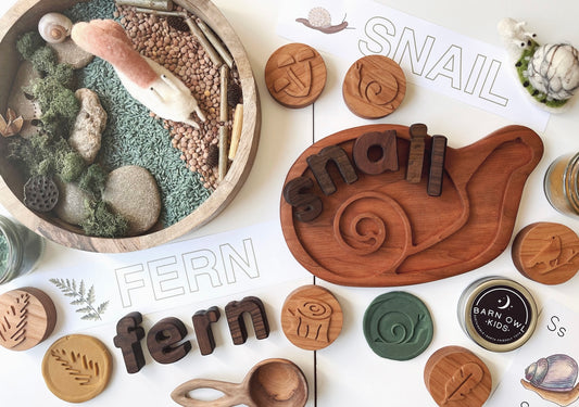 SNAIL forest friend cherry wood tinker tray