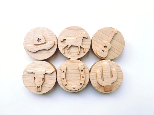 Wild West play dough stamps