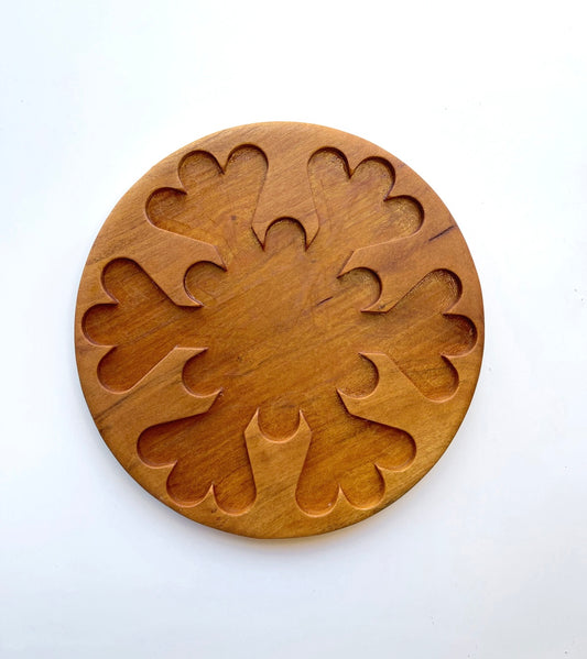 Snowflake Cherry wood sensory tray