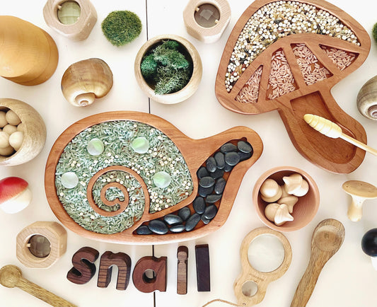 SNAIL forest friend cherry wood tinker tray