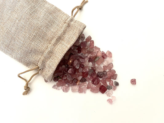 Strawberry quartz crystal chips sensory filler 4oz