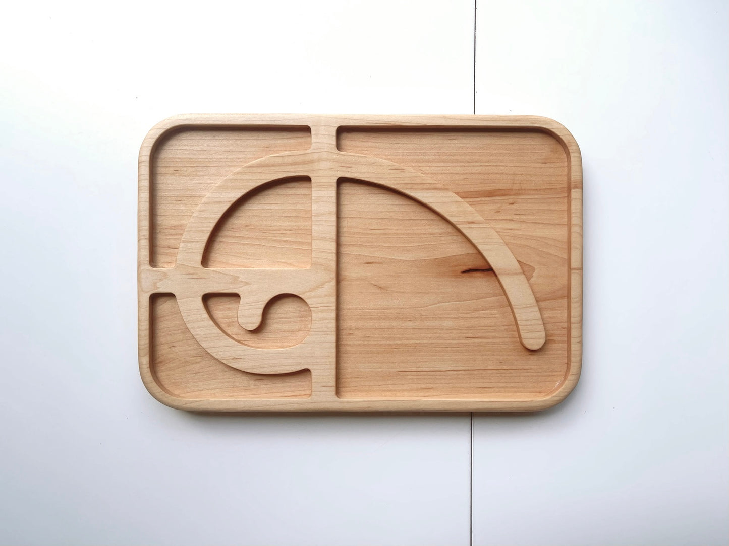 Fibonacci sequence cherry wood tray