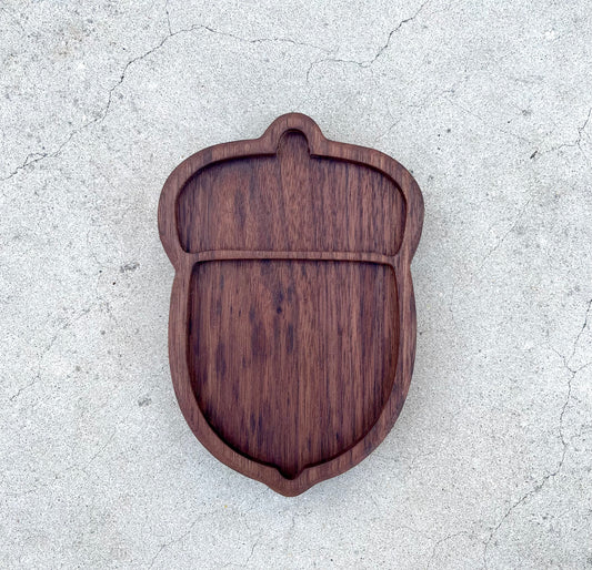 Acorn walnut wood sensory tray