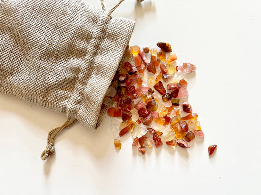 Carnelian gemstone chips sensory filler 4oz