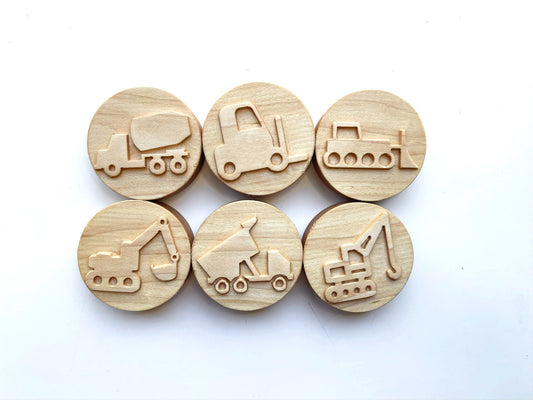 Construction play dough stamp set