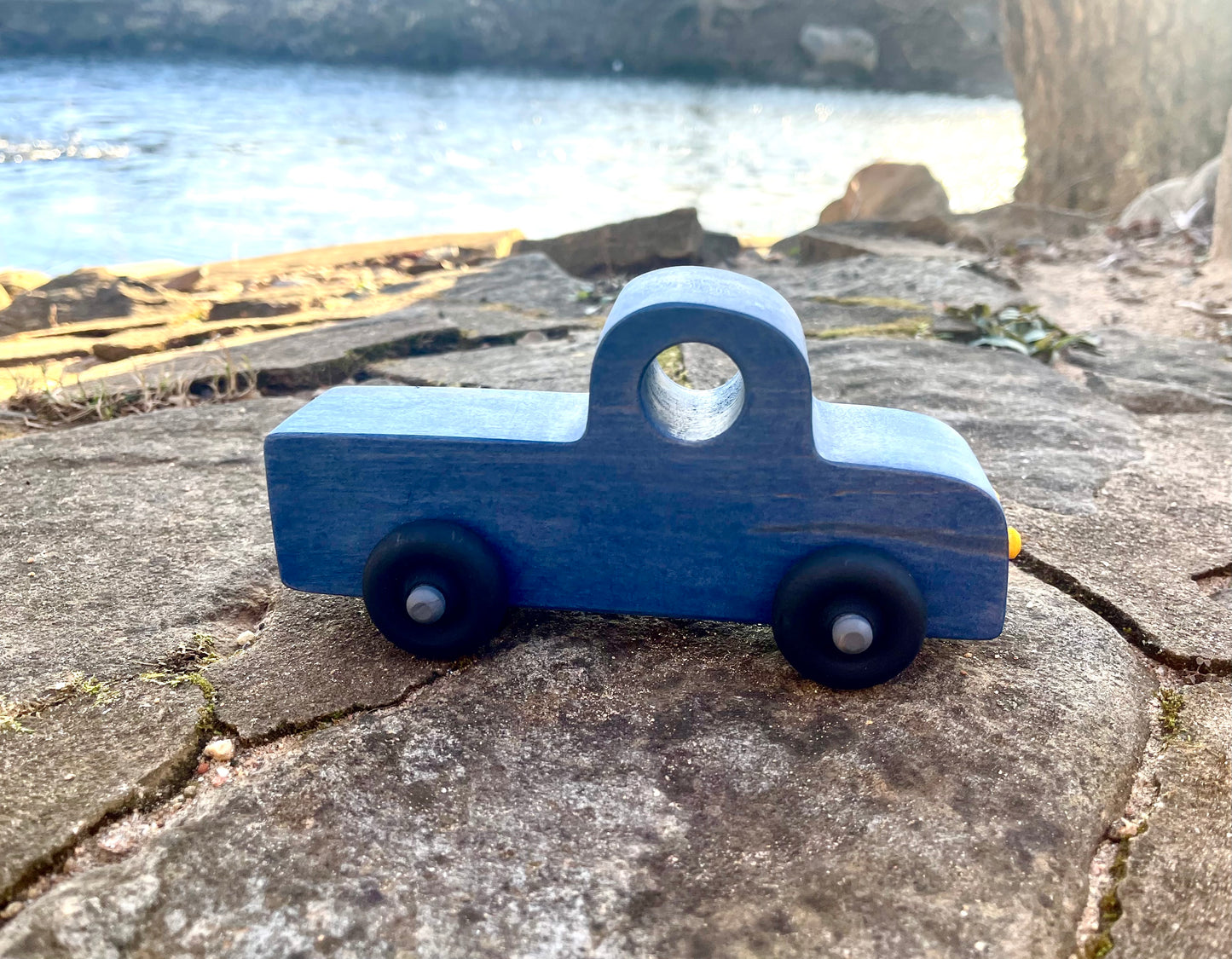 The LITTLE BLUE TRUCK jumbo maple wood rolling toy