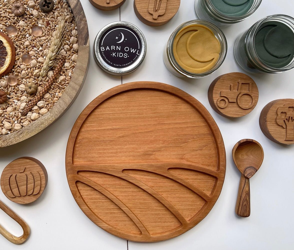 Fields - cherry wood sensory tray