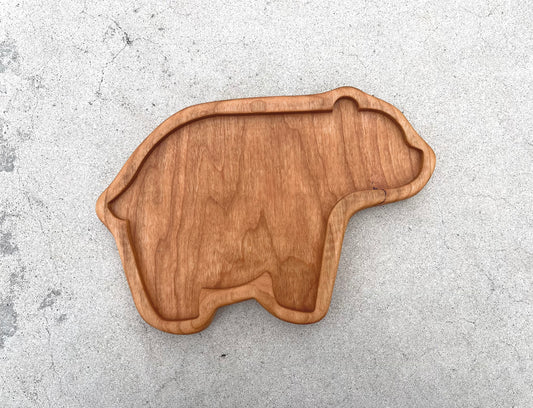 BEAR cherry wood sensory tray