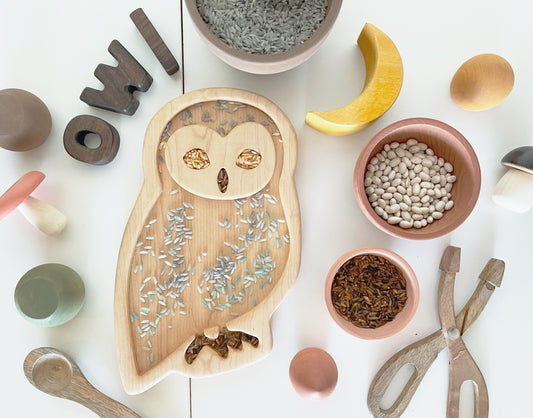 OWL maple wood tinker tray