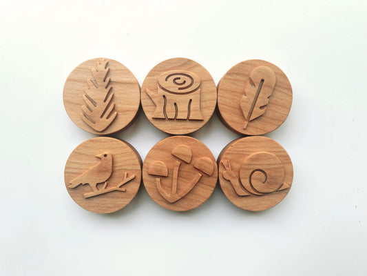 Woodland play dough stamps