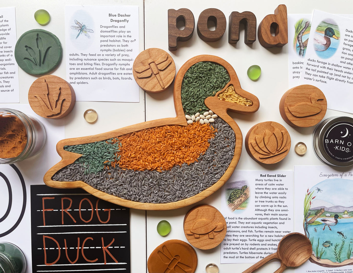 DUCK cherry wood sensory tray board