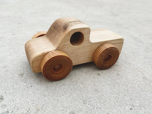 Handcrafted maple wood rolling toy TRUCK